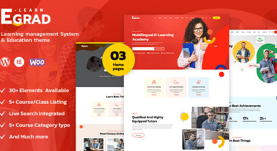 Egrad - Chủ đề WordPress Giáo dục LMS