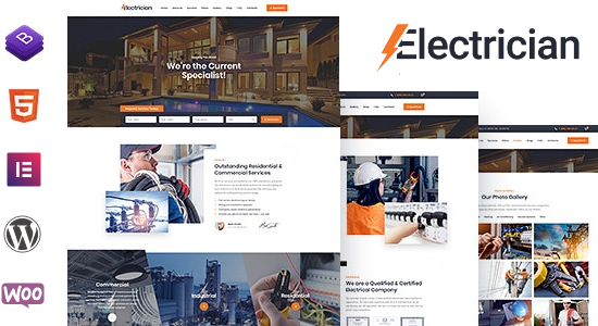 Electrician - Electricity Services WordPress Theme