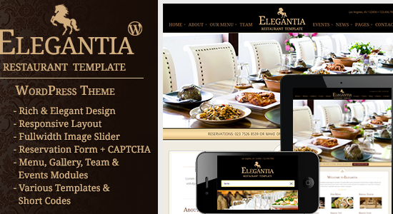 Elegantia - Restaurant and Cafe WordPress Theme