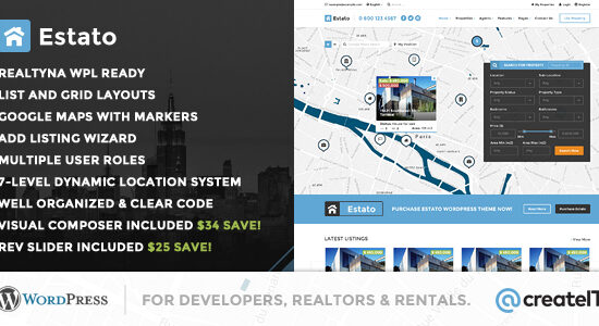 Estato - WordPress Theme for Real Estate and Developers