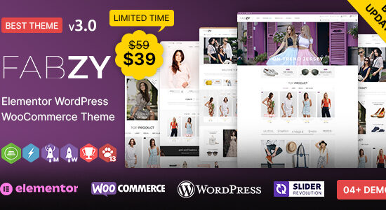 Fabzy WP - Chủ đề thời trang và đa năng WooCommerce của Elementor