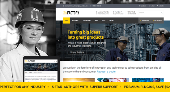 Factory - Industrial Business WordPress Theme