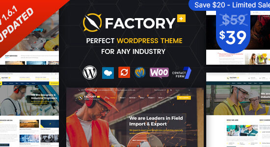 Factory Plus - Chủ đề WordPress về công nghiệp và xây dựng