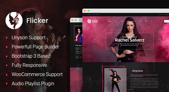 Flicker – Chủ đề WordPress Elementor dành cho nhạc sĩ