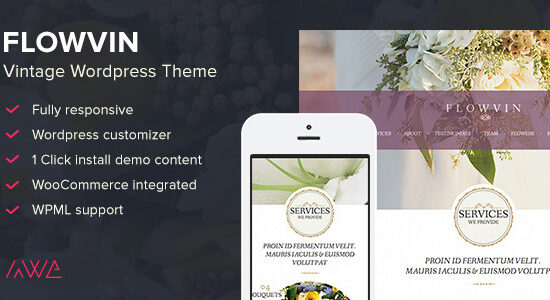 FlowVin - Vintage Flower Shop WordPress Theme