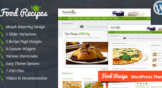 Food Recipes - WordPress Theme