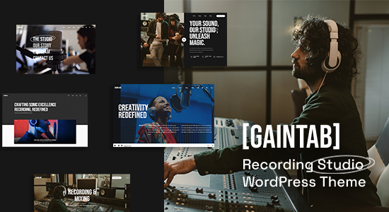 Gaintab - Chủ đề WordPress cho phòng thu âm nhạc