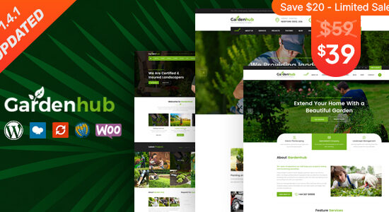 Garden HUB - Chủ đề WordPress về bãi cỏ và cảnh quan