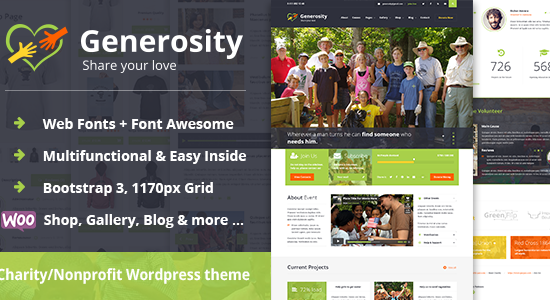 Generosity - Chủ đề WordPress phi lợi nhuận từ thiện