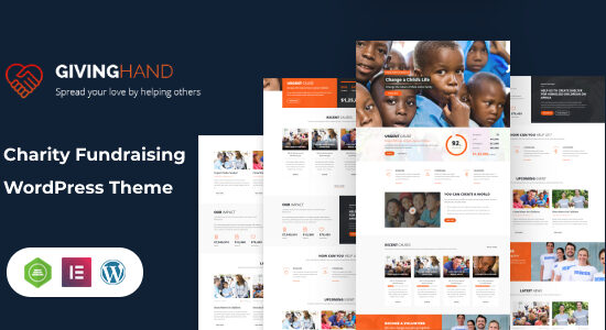 Giving hand - Chủ đề WordPress từ thiện/gây quỹ