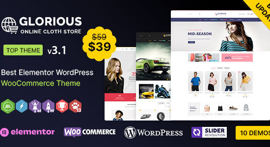 Glorious WP - Chủ đề đáp ứng đa năng cho WooCommerce của Elementor