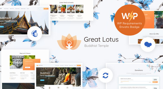 Great Lotus | Buddhist Temple WordPress Theme + RTL