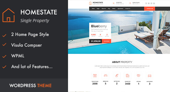 HOME STATE - Single Property Real Estate WordPress Theme