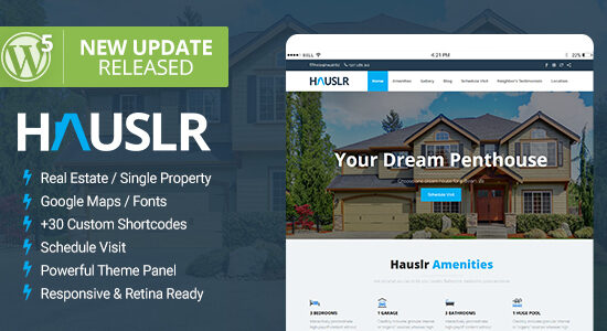 Hauslr - Chủ đề WordPress cho bất động sản đơn lẻ