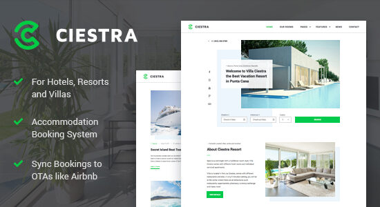 Hotel Booking WordPress Theme - Ciestra