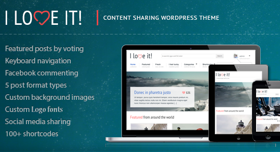 I Love It! - Content Sharing WordPress Theme