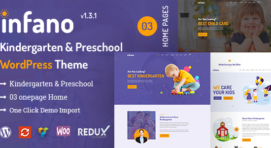 Infano - Chủ đề WordPress cho trường mẫu giáo & mầm non
