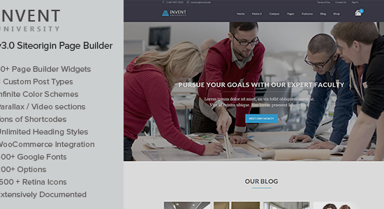 Invent - Education Course College WordPress Theme