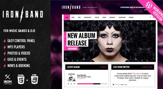 IronBand - Music Band & DJ WordPress Theme