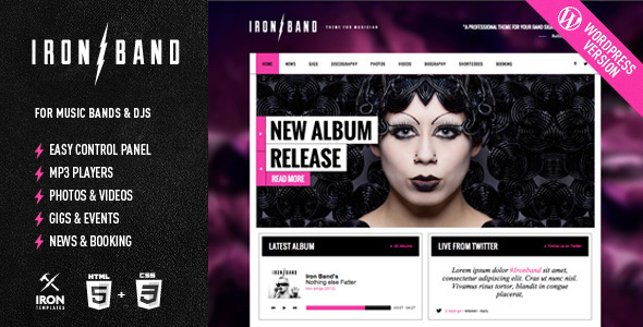 IronBand - Music Band & DJ WordPress Theme