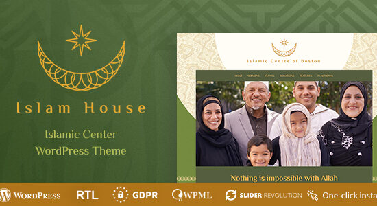 Islam House - Chủ đề WordPress về Nhà thờ Hồi giáo và Tôn giáo