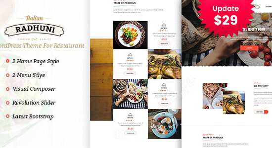 Italian Radhuni - Chủ đề WordPress về thực phẩm và nhà hàng