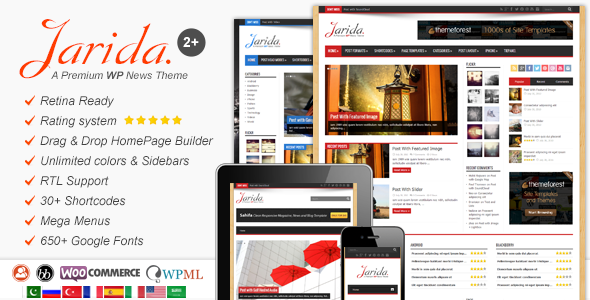 Jarida - Responsive WordPress News Theme, Magazine, Blog