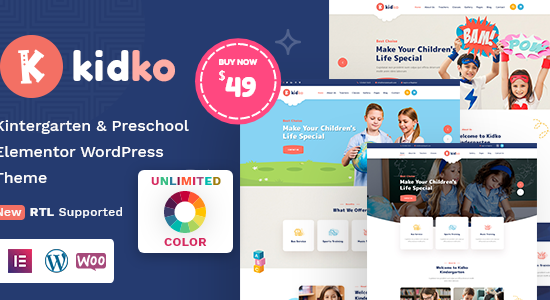 Kidko - Kindergarten & Baby Care WordPress Theme + RTL