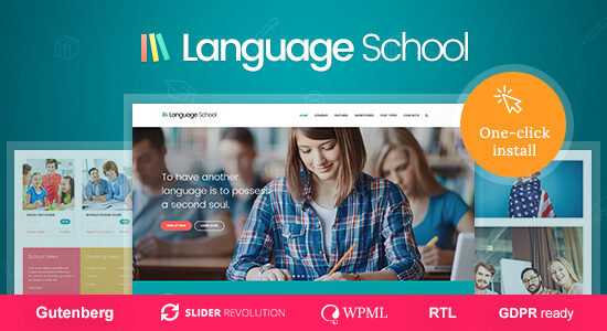 Language School - Courses & Learning Management System Education WordPress Theme