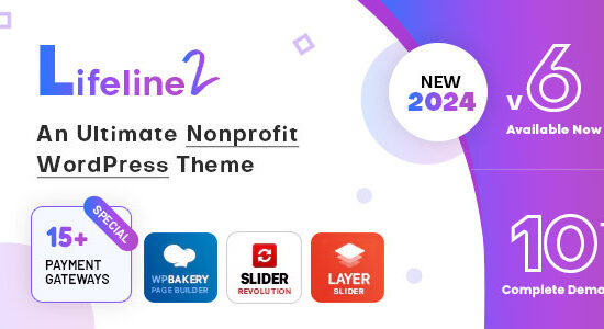 Lifeline 2 - An Ultimate Nonprofit WordPress Theme for Charity, Fundraising and NGO Organizations