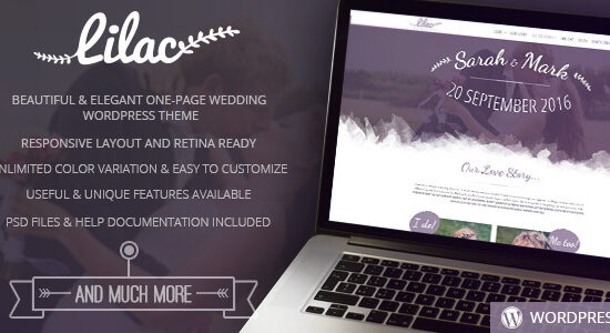 Lilac - One-page Wedding WordPress Theme