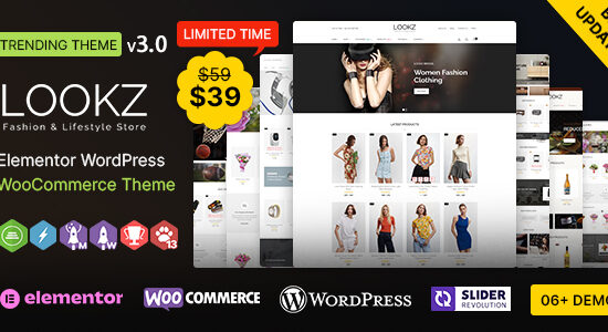 Lookz WP - Chủ đề WooCommerce Wordpress Elementor đa năng