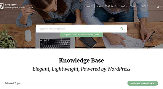 Lore - Elegant Knowledge Base WordPress Theme