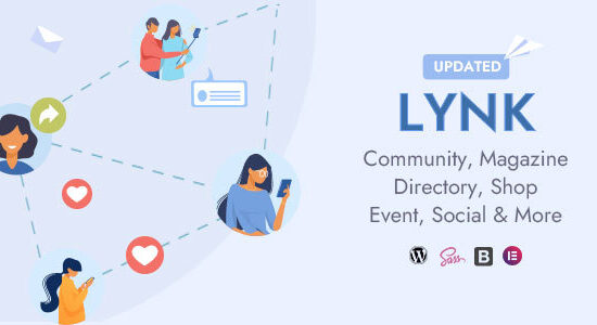 Lynk - Social Networking, Community, Shop Vendor and Listing Direcotry WordPress Theme