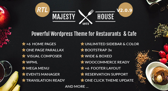 Majesty - Restaurant WooCommerce WordPress Theme