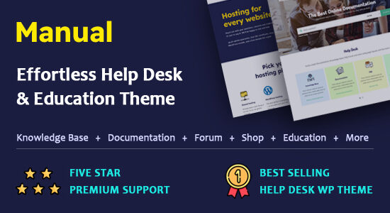 Manual - Documentation, Knowledge Base & Education WordPress Theme