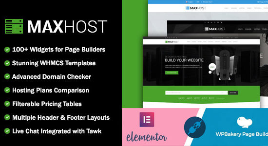 MaxHost - Web Hosting, WHMCS and Corporate Business WordPress Theme with WooCommerce