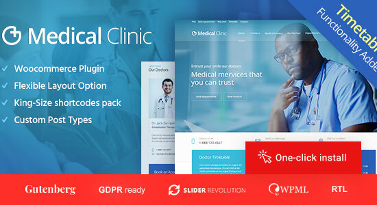 Medical Clinic - Doctor and Hospital Health WordPress Theme