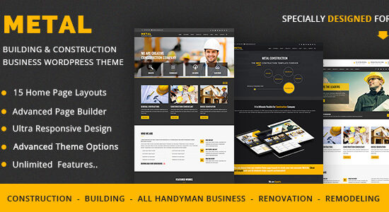 Metal - Chủ đề WordPress về kinh doanh xây dựng & xây dựng