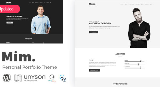 Mim - Chủ đề WordPress danh mục đầu tư cá nhân