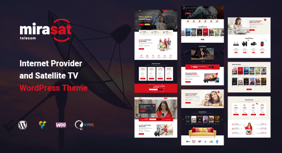 Mirasat - Internet Provider and Satellite TV WordPress Theme