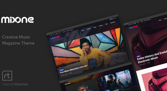 Mixone - Tạp chí âm nhạc WordPress với Ajax và phát lại liên tục