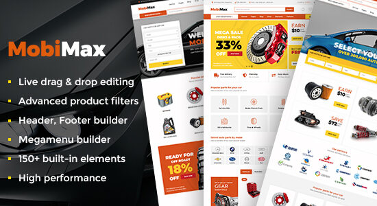 Mobimax - Auto Parts WordPress Theme + WooCommerce Shop