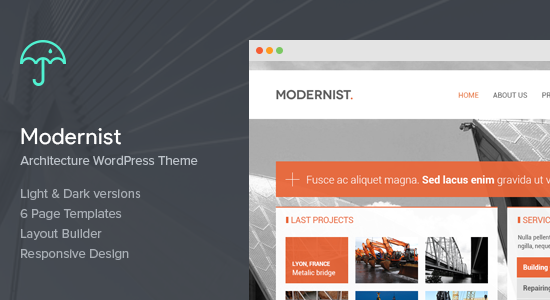 Modernist - Chủ đề Wordpress Kiến trúc & Kỹ sư