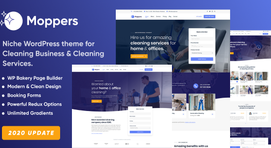 Moppers - Công ty vệ sinh và dịch vụ WordPress Theme