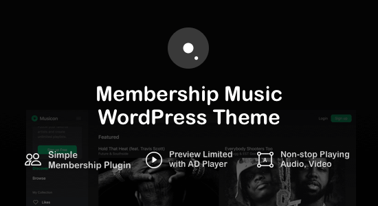 Musicon – Chủ đề âm nhạc thành viên WordPress