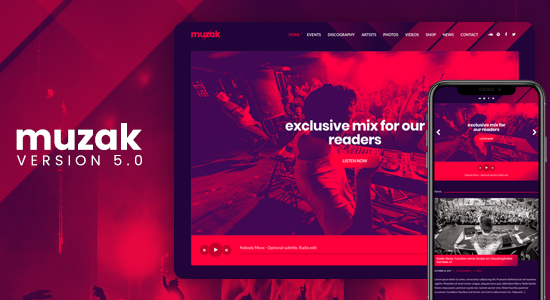 Muzak - Music WordPress theme