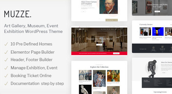 Muzze - Museum Art Gallery Exhibition WordPress Theme