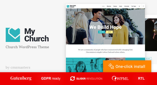 My Church - Chủ đề WordPress về Tôn giáo với Sự kiện, Quyên góp & Bài giảng