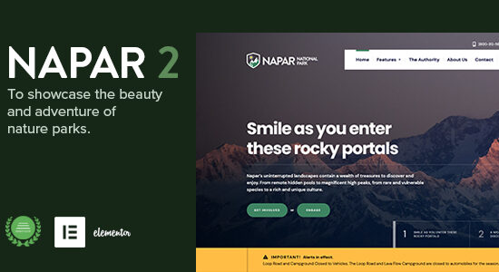 Napar - Chủ đề WordPress về Công viên thiên nhiên & Thông tin du khách